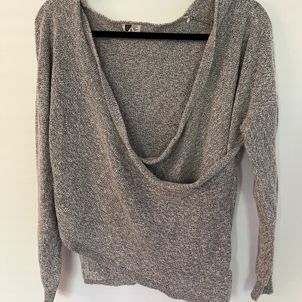 Gray Wrap Sweater